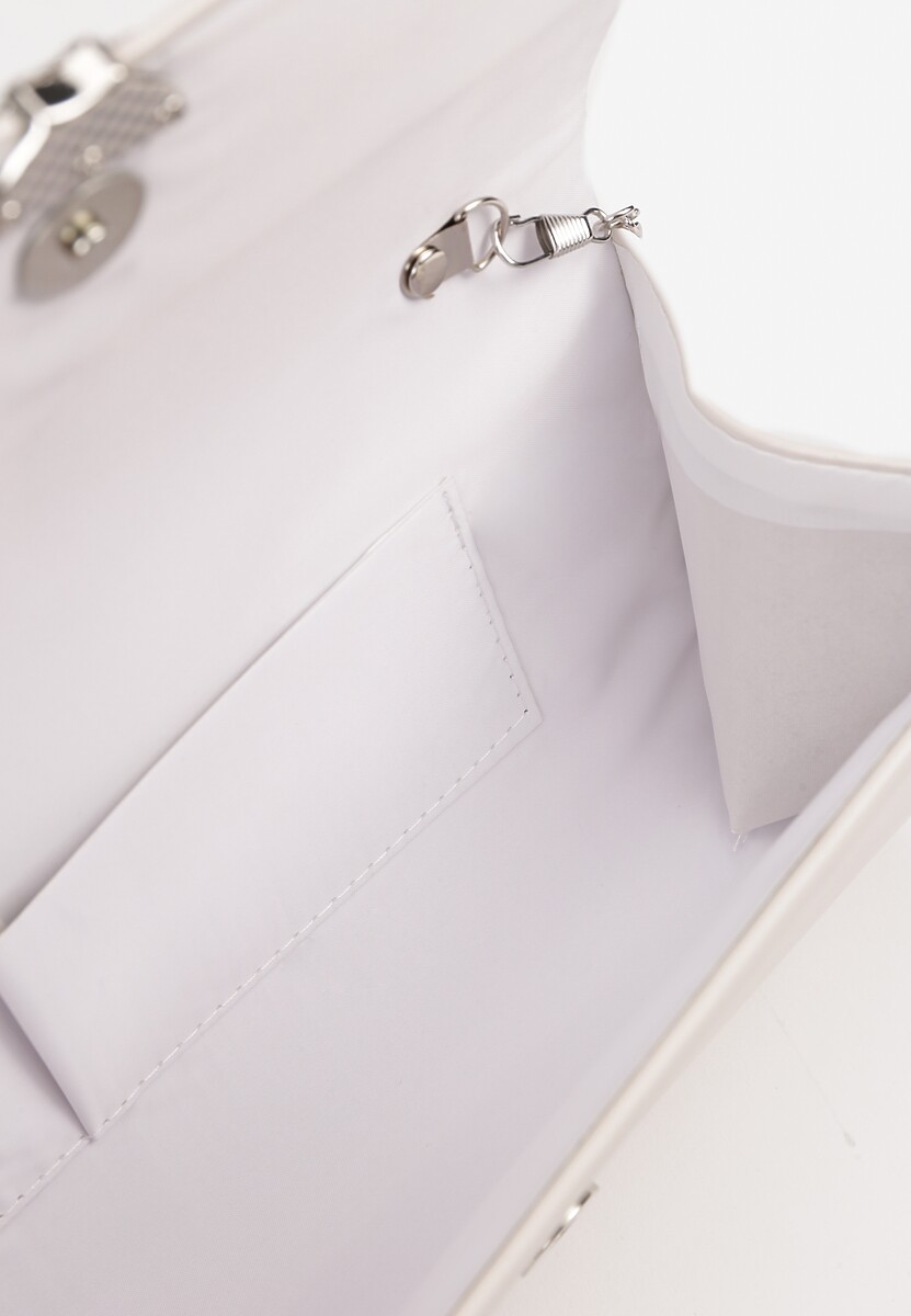 Biała Torebka Kopertówka z Dodatkowym Łańcuszkiem Flelina