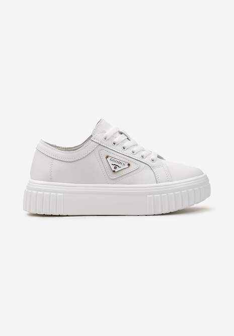 Białe Sneakersy Skórzane na Platformie  Ulvinasa