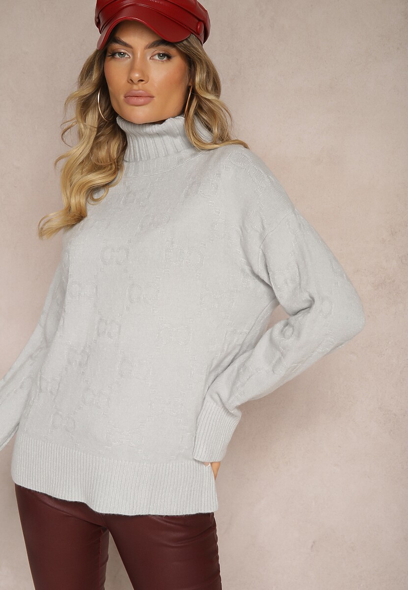 Szary Golf o Klasycznym Kroju Savelle