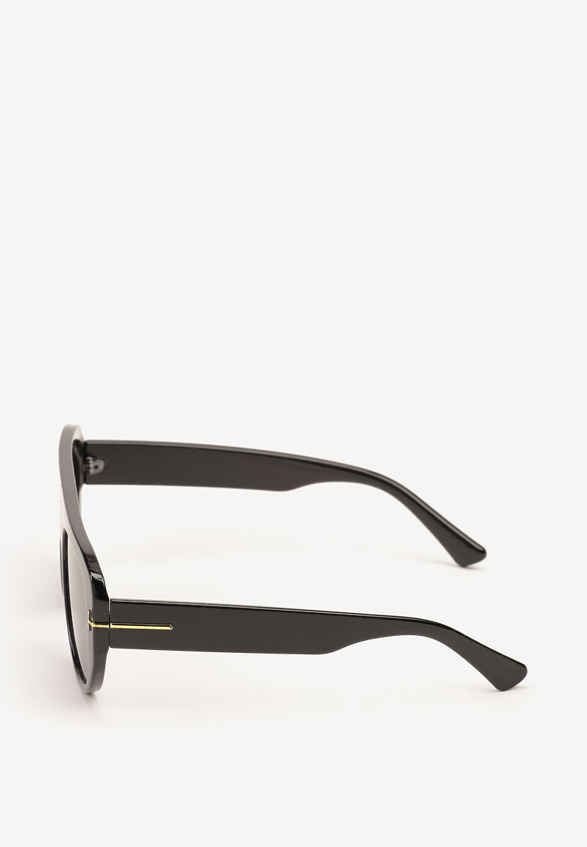 Czarne Okulary Przeciwsłoneczne z Filtrem UV i Grubą Oprawką Frodina