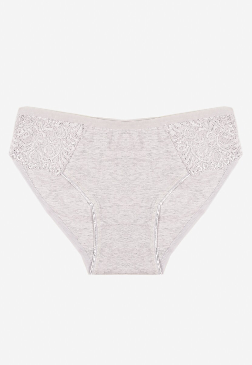 Jasnoszare Bawełniane Majtki Figi o Klasycznym Fasonie Venalice