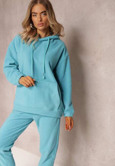 Niebieski 2-częściowy Komplet Dresowy z Bluzą i Spodniami Maddeve