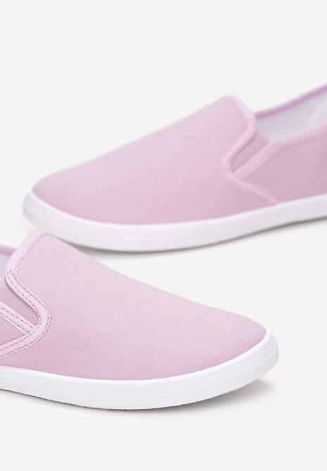 Fioletowe Materiałowe Tenisówki na Elastycznej Podeszwie Aishani