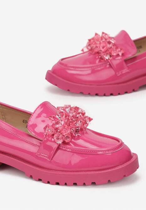 Fuksjowe Mokasyny z Wkładką ze Skóry Naturalnej Kanaya