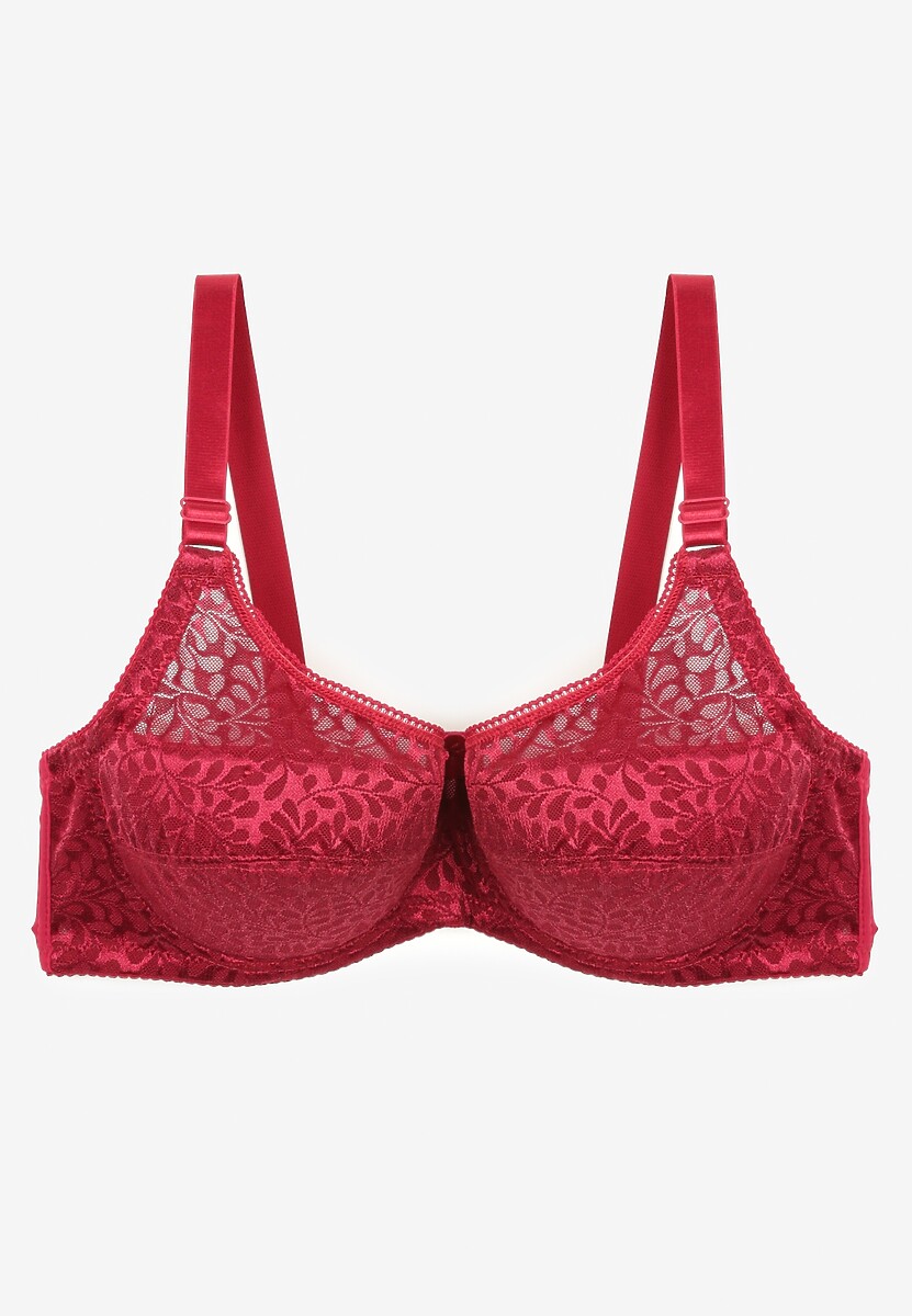 Bordowy Biustonosz Full Cup z Ramiączkami z Regulacją Posofia