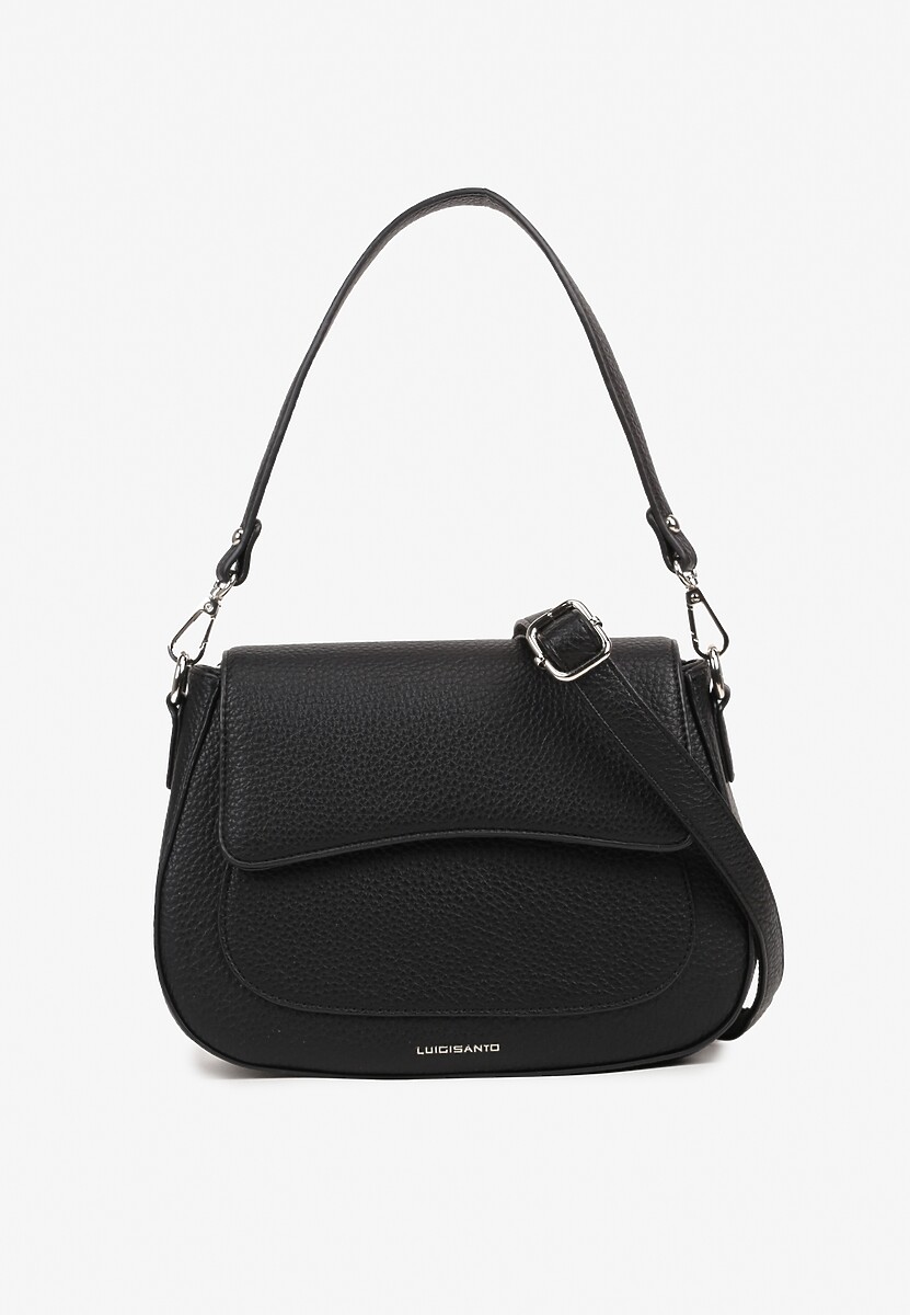 Czarna Torebka o Fasonie Listonoszki z Odpinanym Paskiem i Rączką Claranne