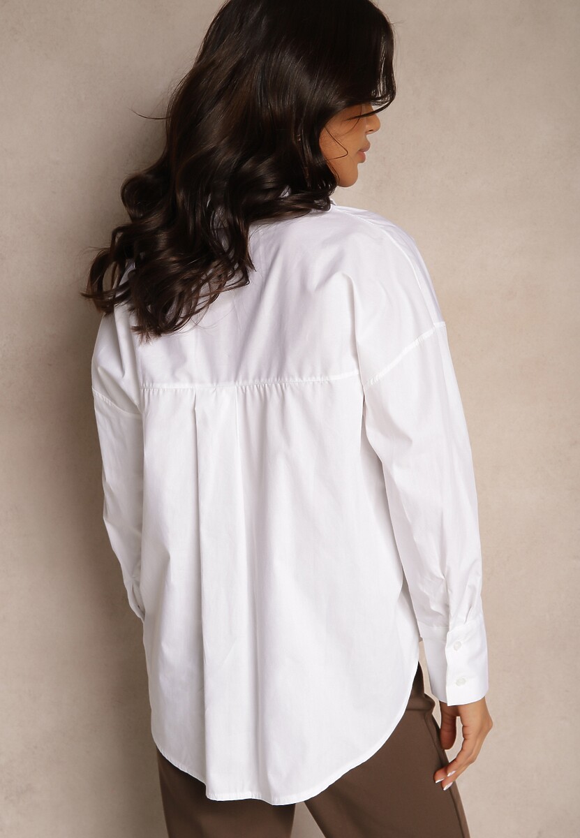 Biała Casualowa Koszula z Bawełny Naliraella