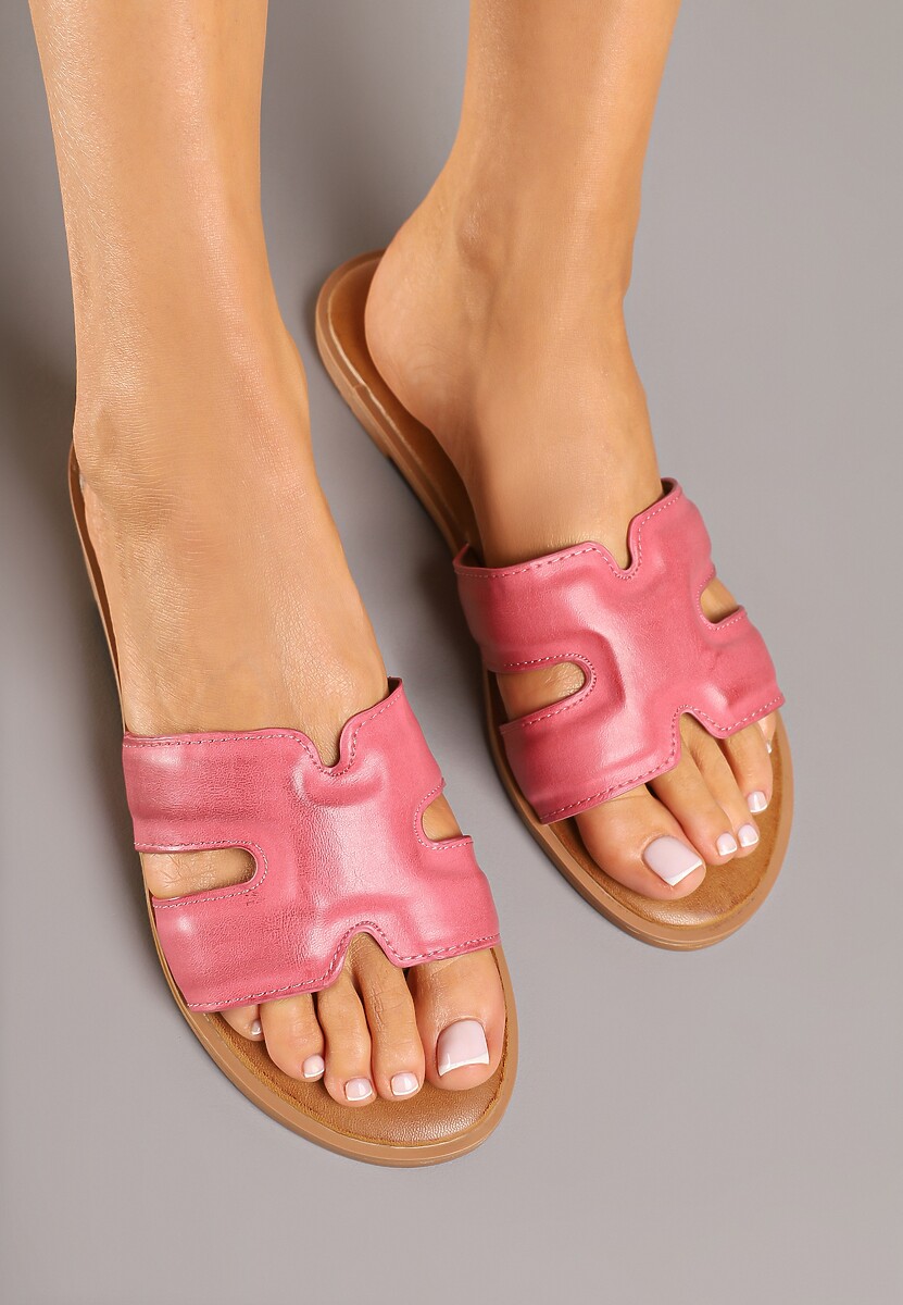 Niebieskie Klapki Basic z Wycięciami Varauri