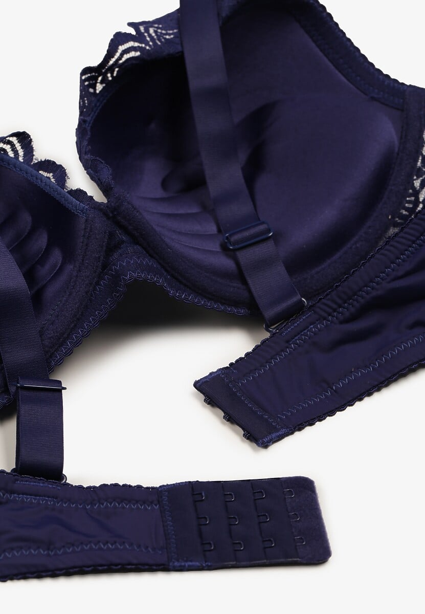 Granatowy Biustonosz z Efektem Push Up Quinata