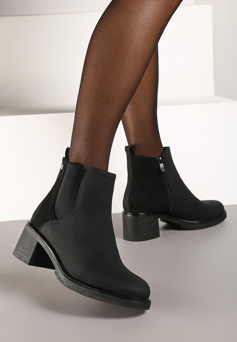 Ciemnobeżowe Botki na Słupku z Ekozamszu Otielo