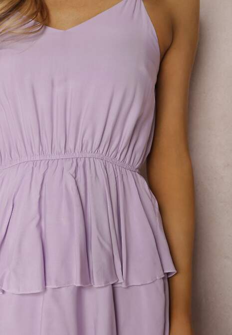 Fioletowa Sukienka z Wiskozy Astothee