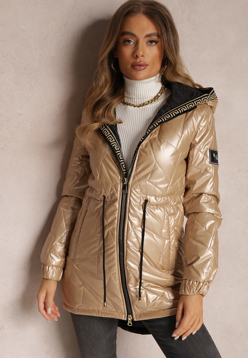 Ciemnobeżowa Kurtka Pikowana Diomasio