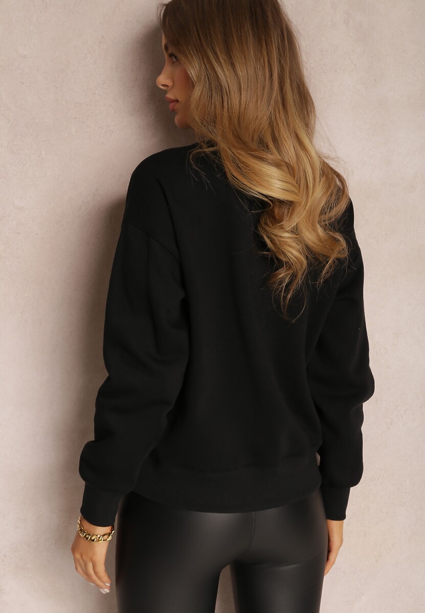 Czarna Bluza z Polarową Podszewką Heseh