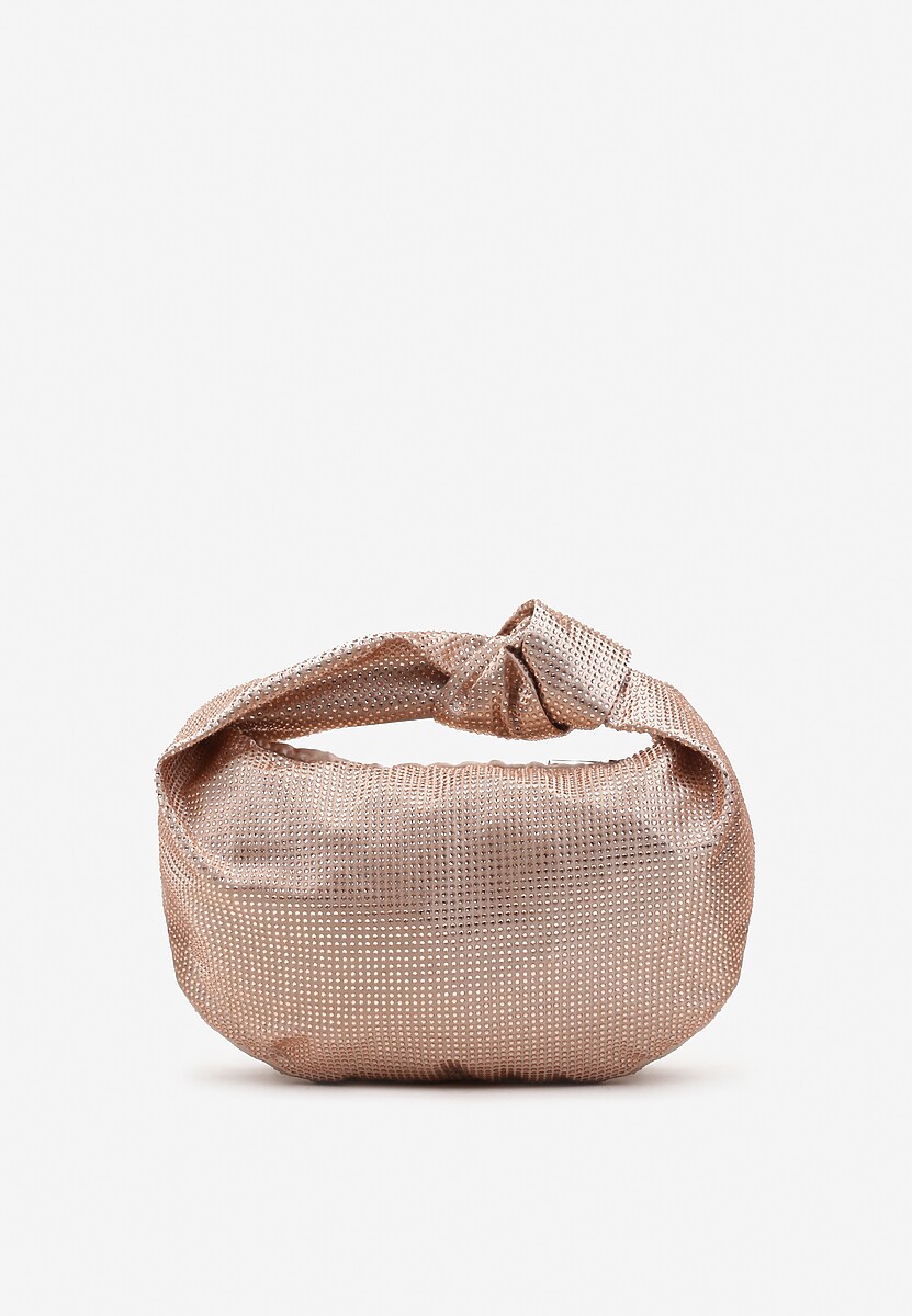 Zielona Błyszcząca Torebka z Rączką i Ozdobnym Wiązaniem Jorella