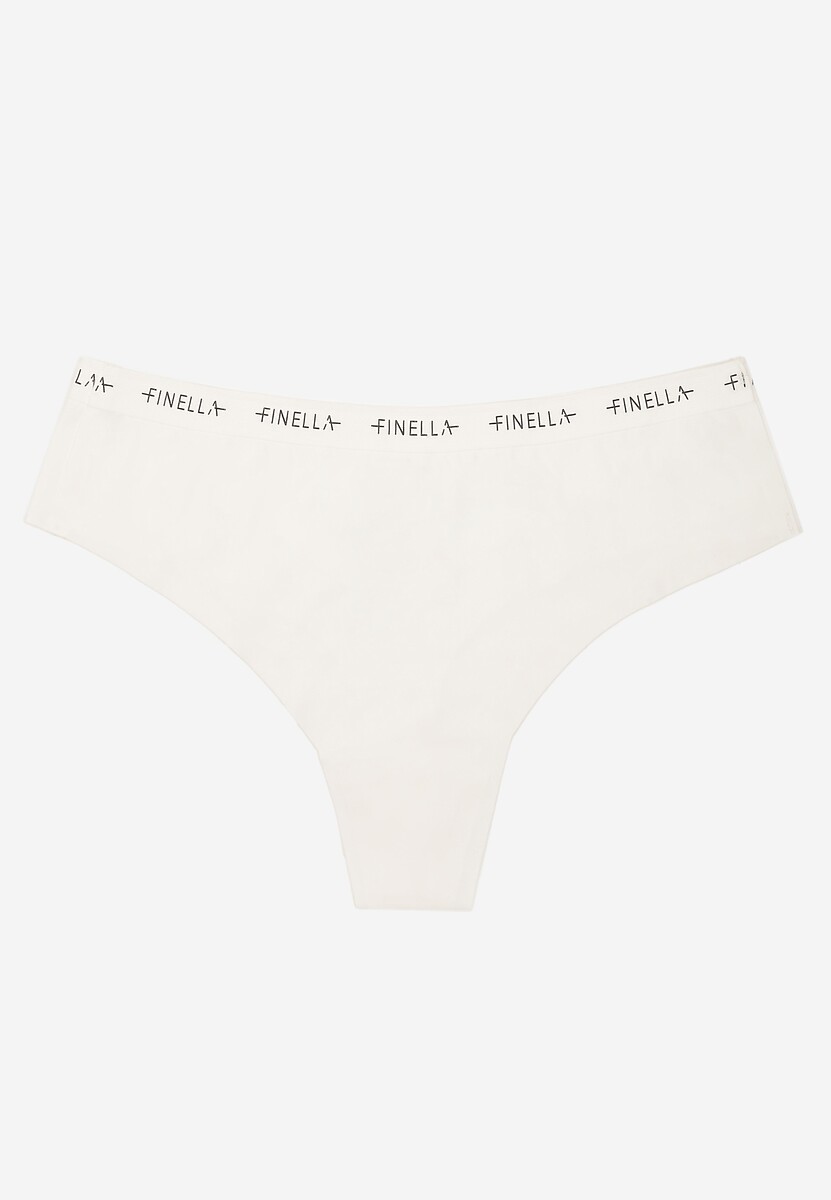 Białe Bezszwowe Majtki z Napisami Davoria