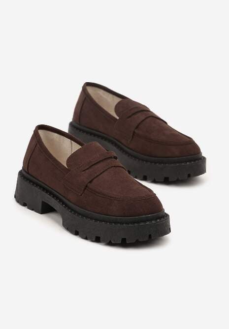 Brązowe Wsuwane Mokasyny Vices na Platformie Dionela
