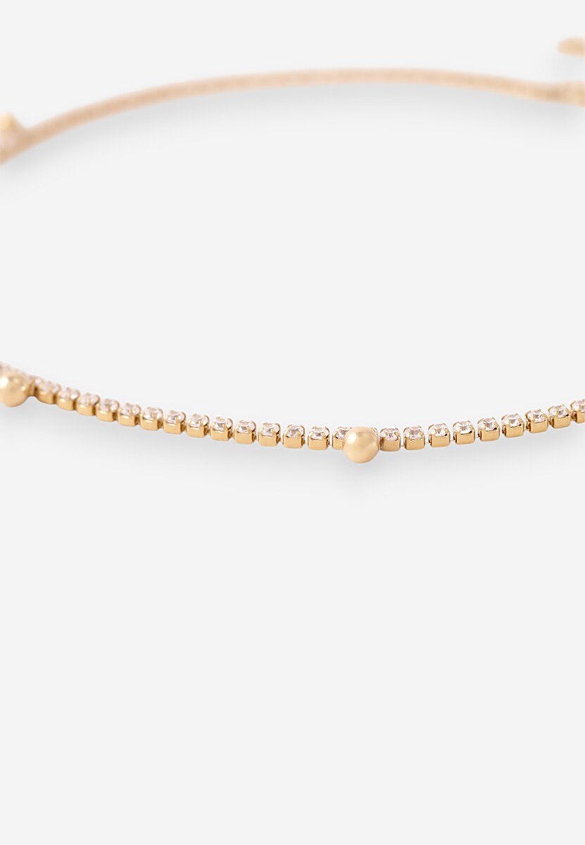 Złota Bransoletka Ozdobiona Kuleczkami i Cyrkoniami Finanela