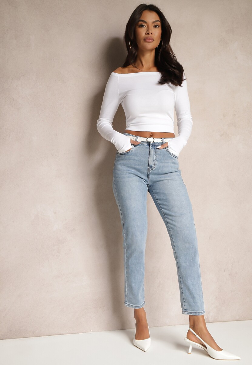 Jasnoniebieskie Jeansy High Waist Regular Fit Felindor