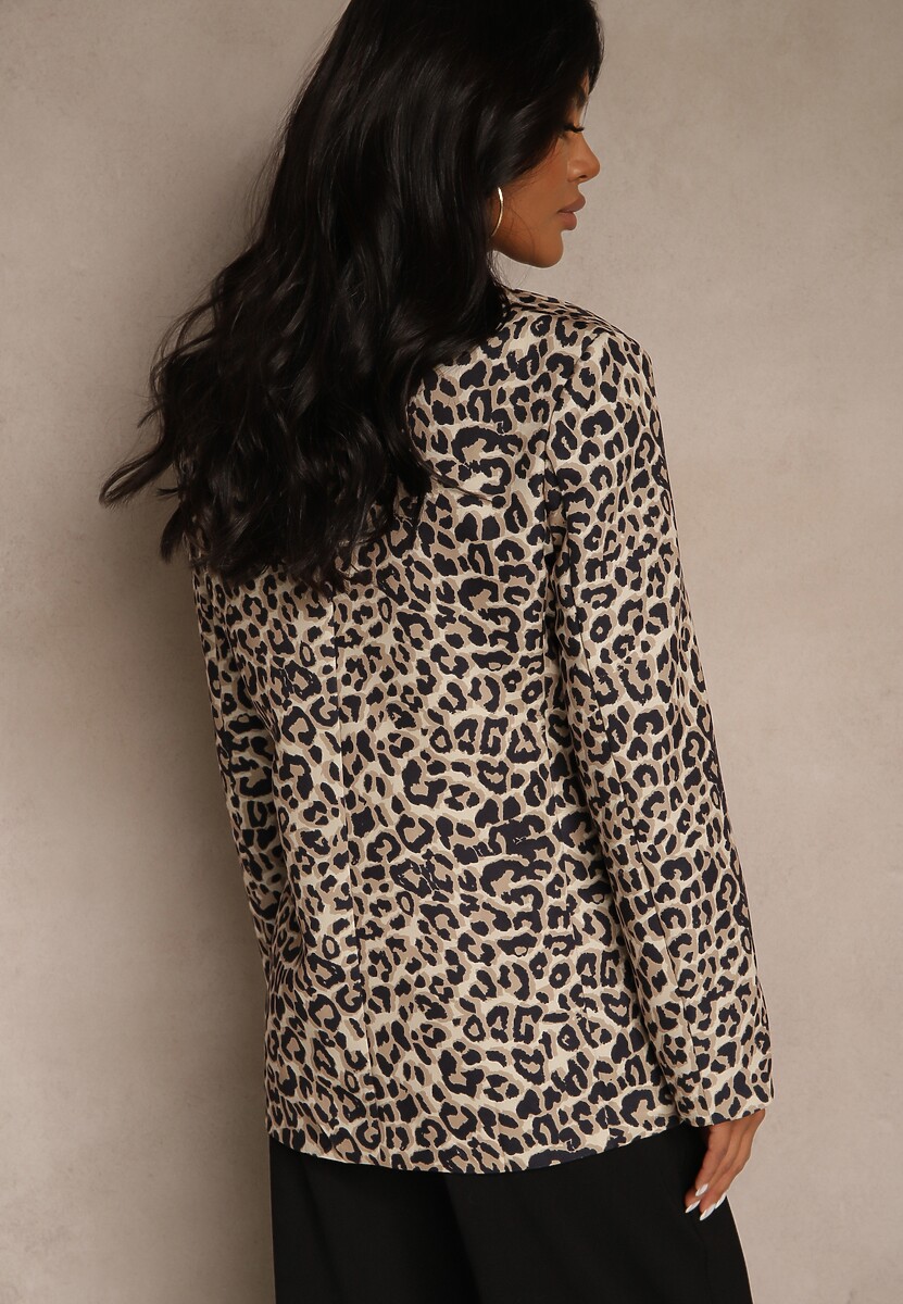 Panterkowa Klasyczna Marynarka Dwurzędowa Clarora