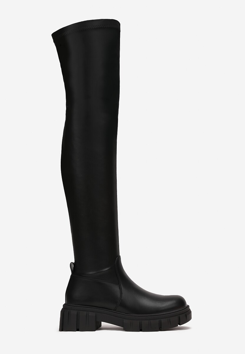 Czarne Kozaki za Kolano z Protektorem Tulliara