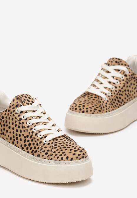 Brązowe Sneakersy na Grubej Podeszwie Cernanda