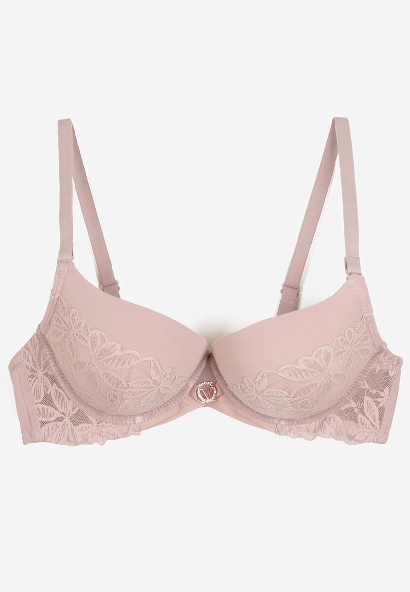 Różowy Biustonosz Miseczka C z Koronkową Wstawką Mailenne