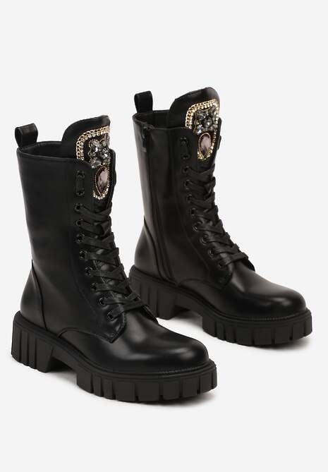 Czarne Botki Workery Liatin