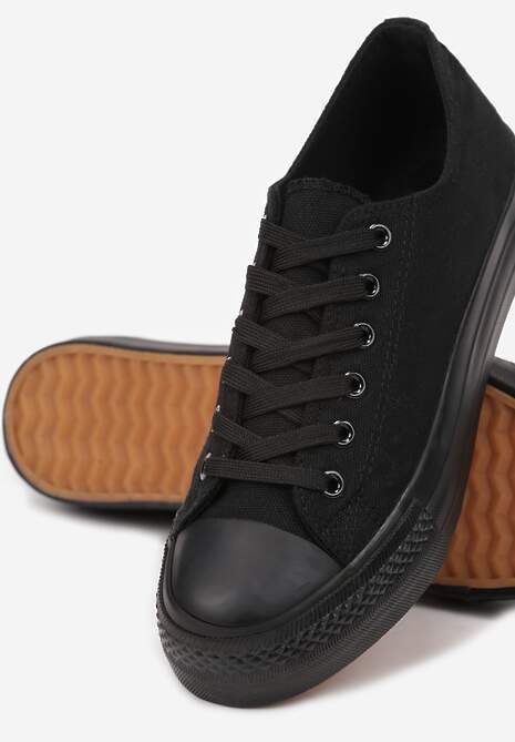 Czarne Trampki Vices na Platformie z Niską Cholewką Tiloria