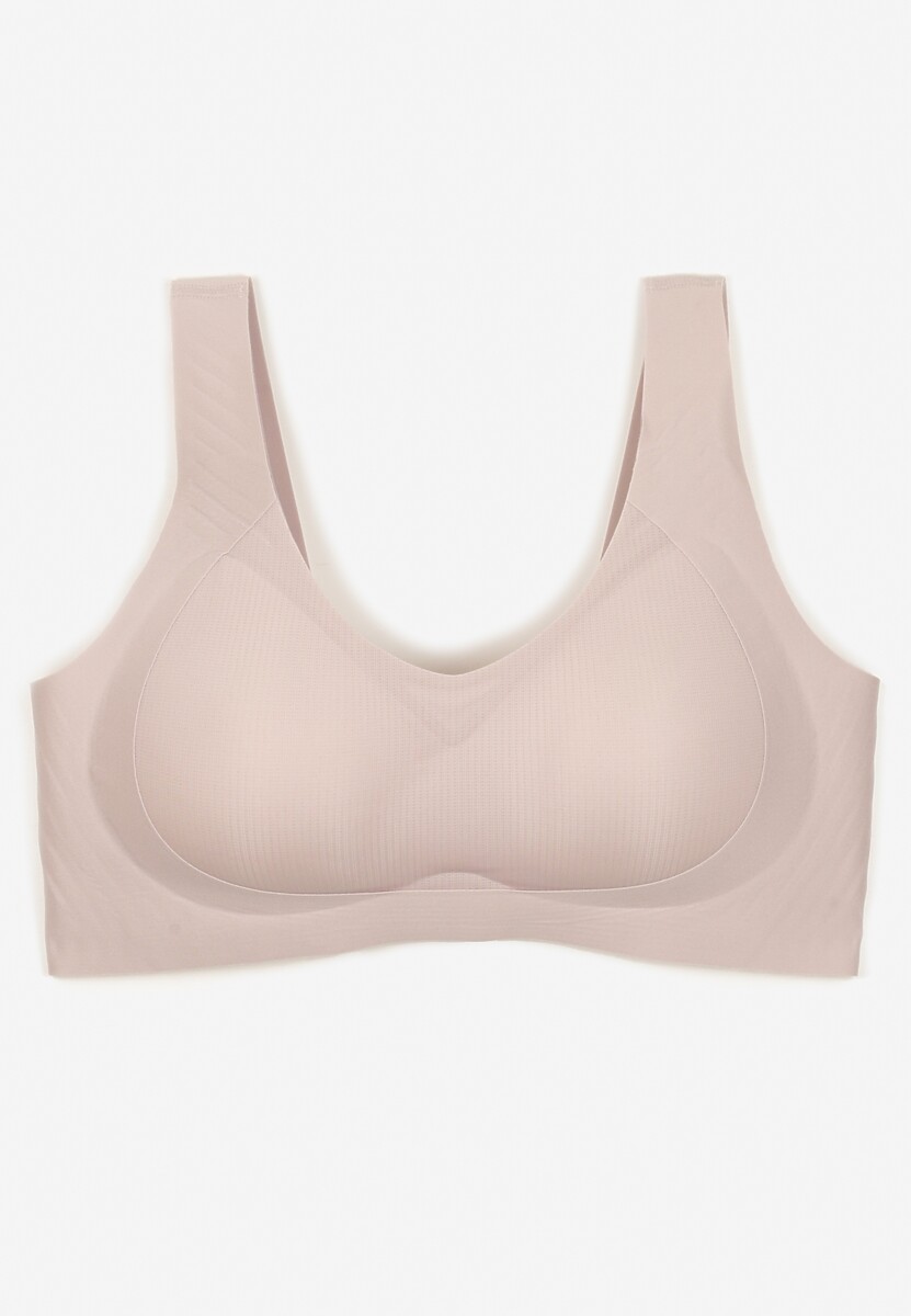 Ciemnoróżowy Gładki Biustonosz Typu Braletka Harises