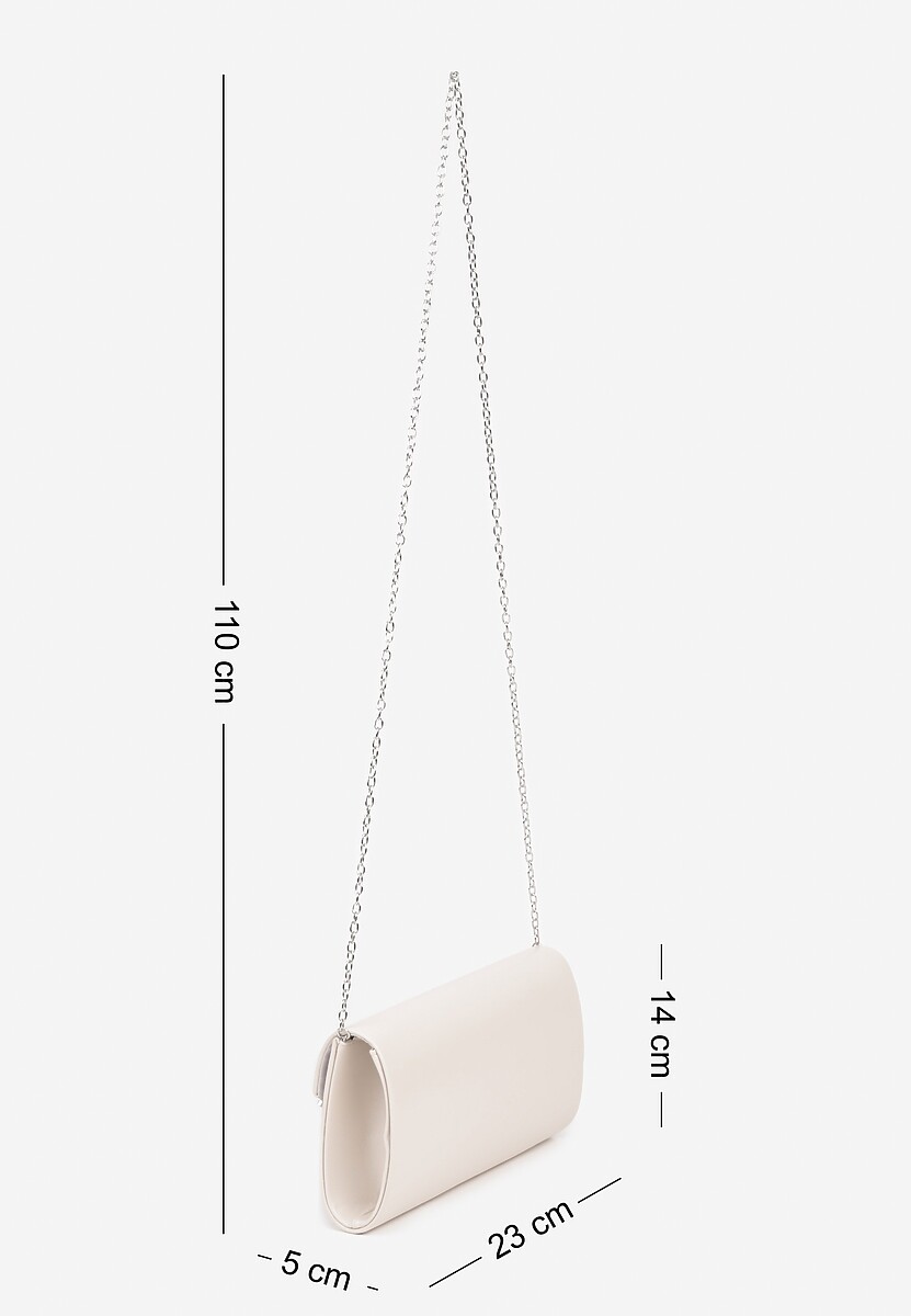Biała Elegancka Torebka Kopertówka z Łańcuszkiem Pasenela