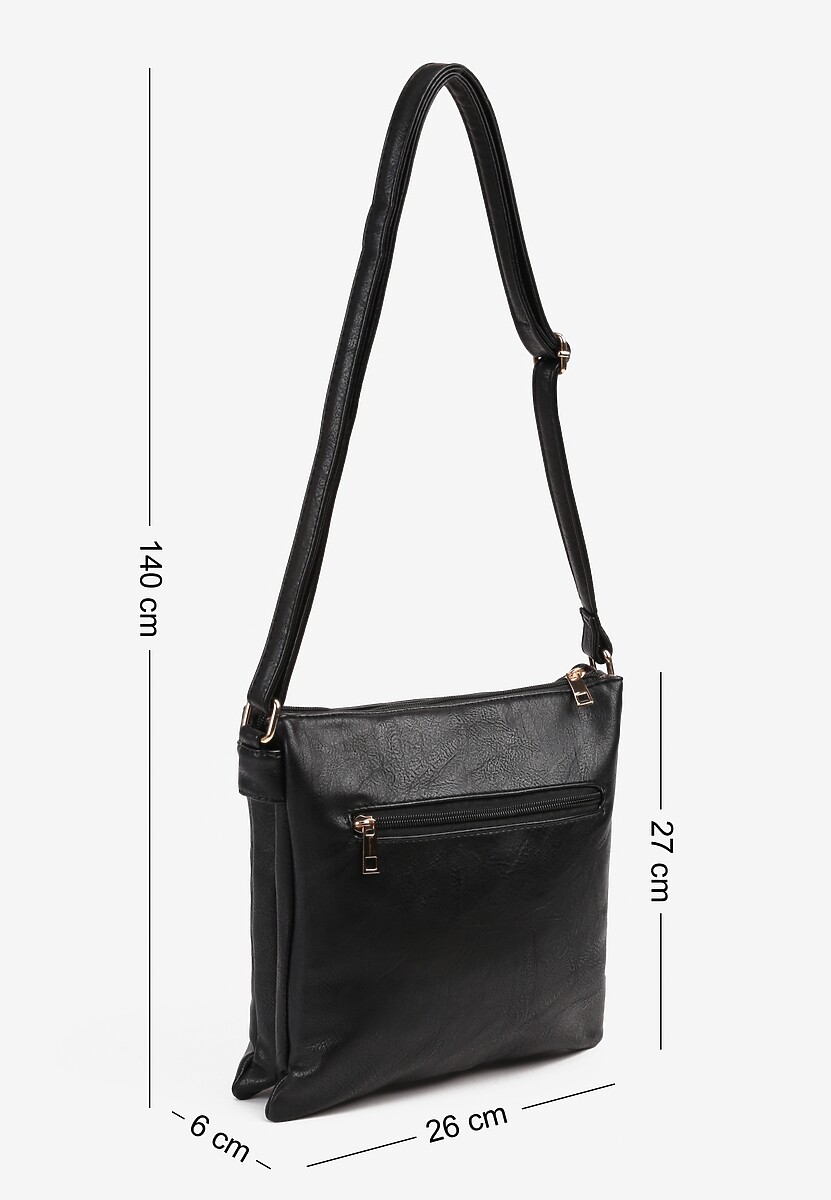 Czarna Torebka Mała Kwadratowa z Suwakami na Pasku Liandriah