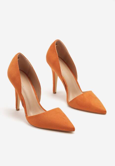 Pomarańczowe Szpilki z Ozdobnymi Wycięciami Rriana