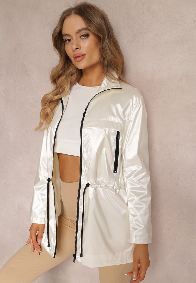Biała Kurtka z Połyskiem Grainne