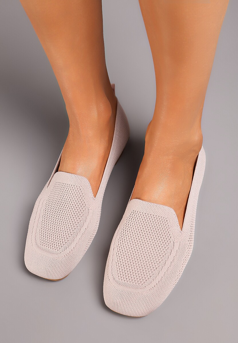 Różowe Casualowe Mokasyny na Płaskiej Podeszwie Ozdobione Perforacją Klanesha