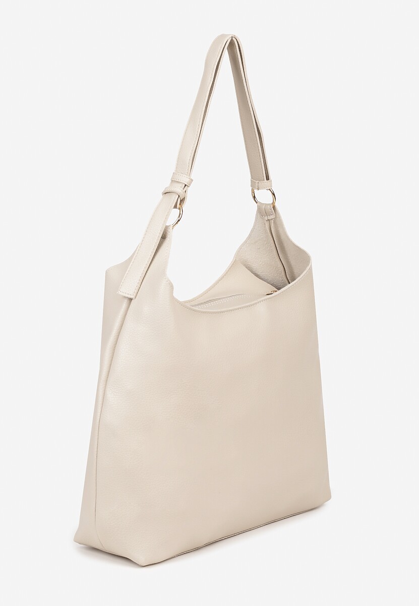 Beżowa Torebka Hobo z Kosmetyczką i Paskiem Crossbody Zarosea