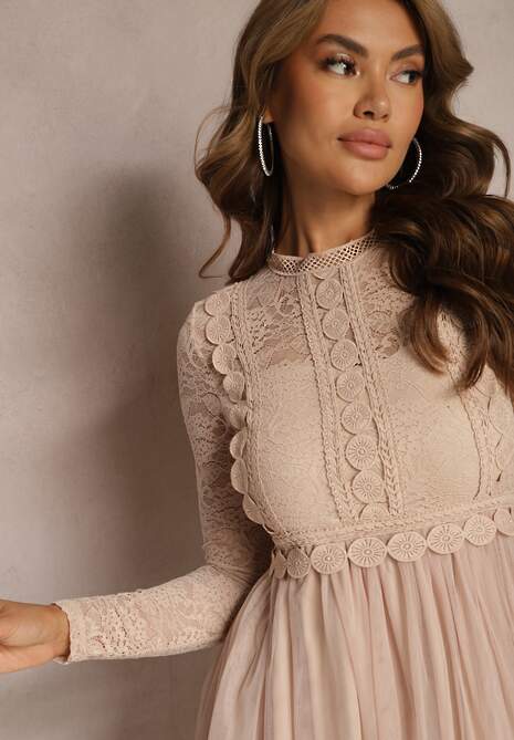 Beżowa Sukienka Aeznessa