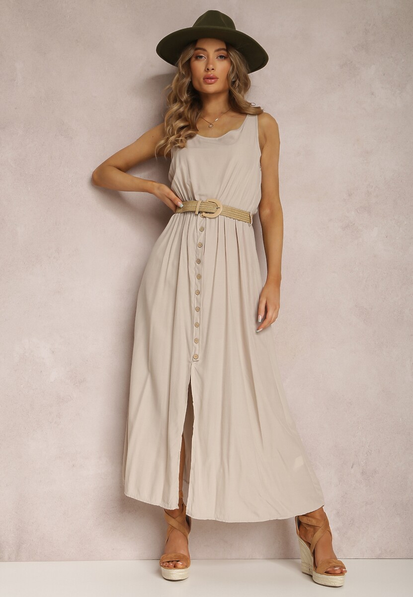 Jasnobeżowa Sukienka Loraeshell