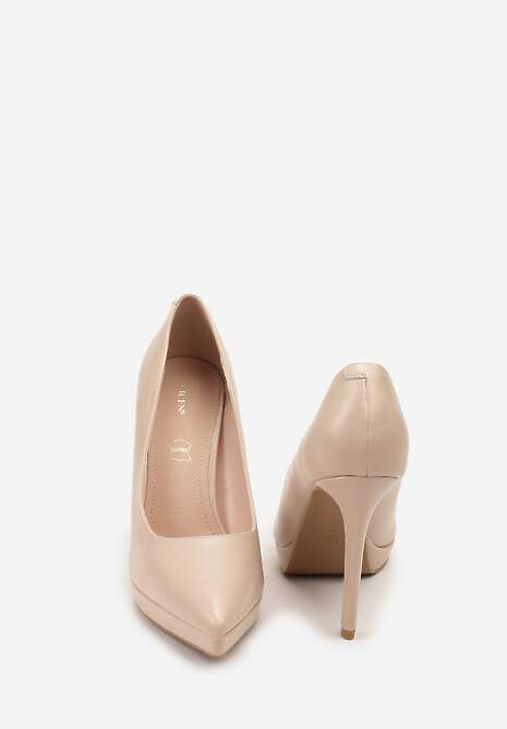 Beżowe Szpilki Vices ze Skórzaną Wkładką w Klasycznym Stylu Amorisse