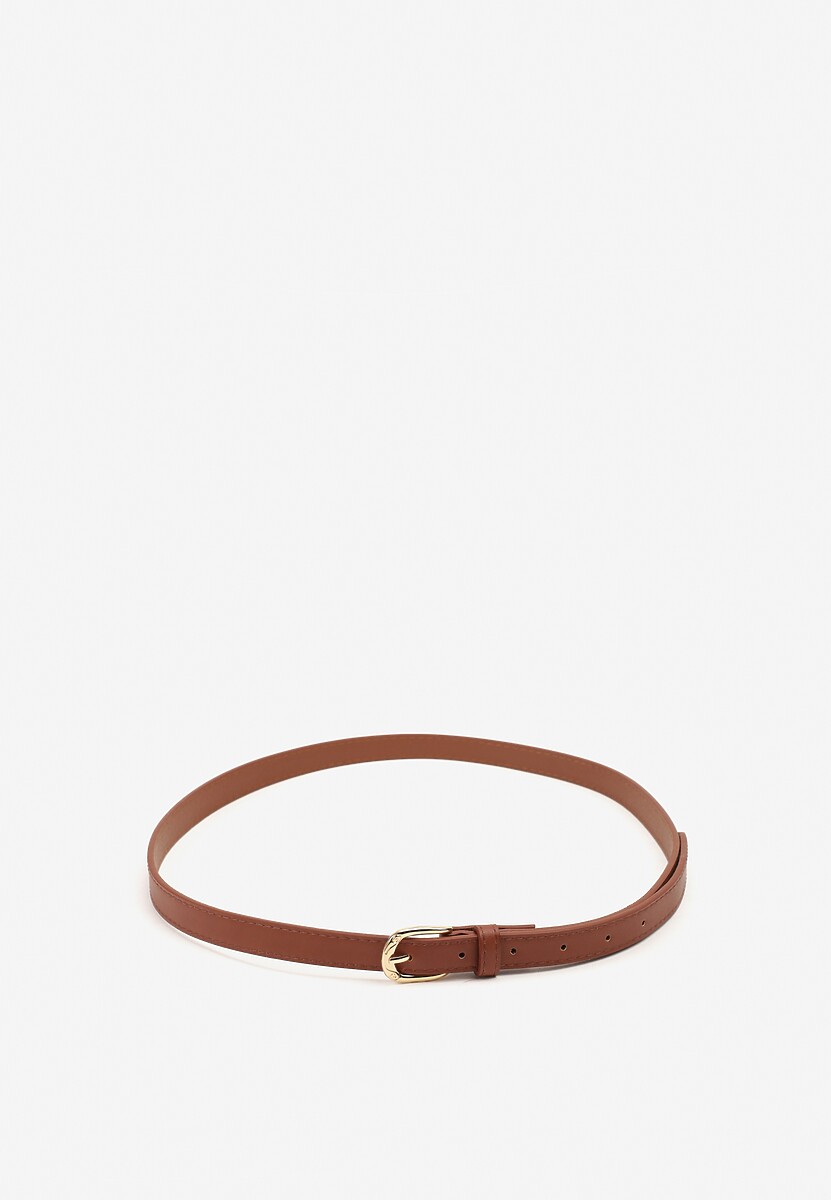 Brązowy Klasyczny Wąski Pasek z Klamrą Revandrine