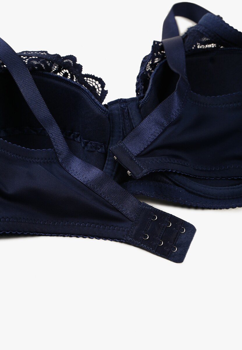 Granatowy Koronkowy Biustonosz Nilannesa