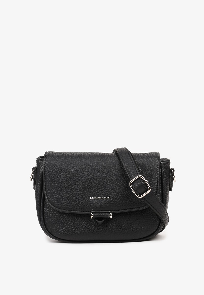 Czarna Torebka Typu Listonoszka Zamykana na Klapę Izarae