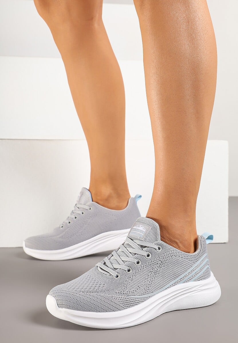 Szaro-Niebieskie Buty Sportowe Sneakersy Zdobione Efektem Ombre Banelissa