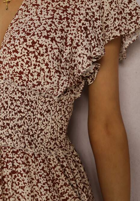 Beżowo-Bordowy Kombinezon Iomica