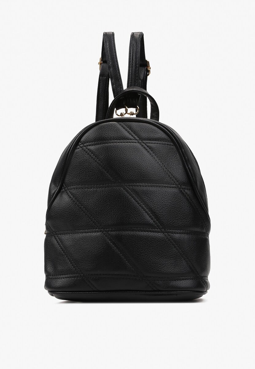 Czarny Mały Plecak Miejski z Pikowaniem Skeralla