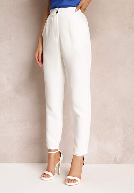 Białe Spodnie Cygaretki Zalko