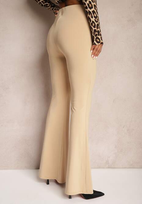 Beżowe Spodnie Dzwony Efralicea