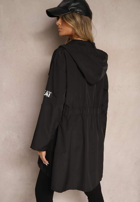 Czarna Kurtka Wiatrówka Oversize Palishe