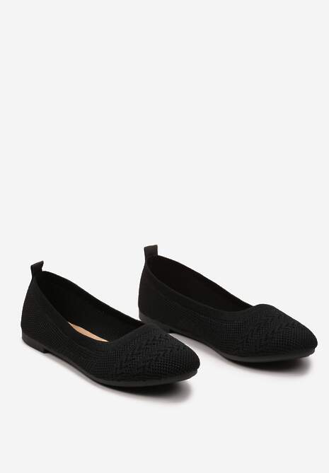 Czarne Wsuwane Balerinki z Elastyczną Cholewką Avijena