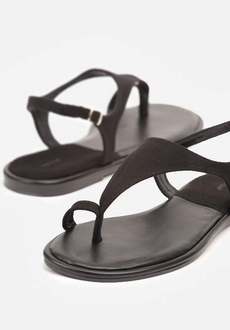 Czarne Sandały Vices o Fasonie Japonek Meramira