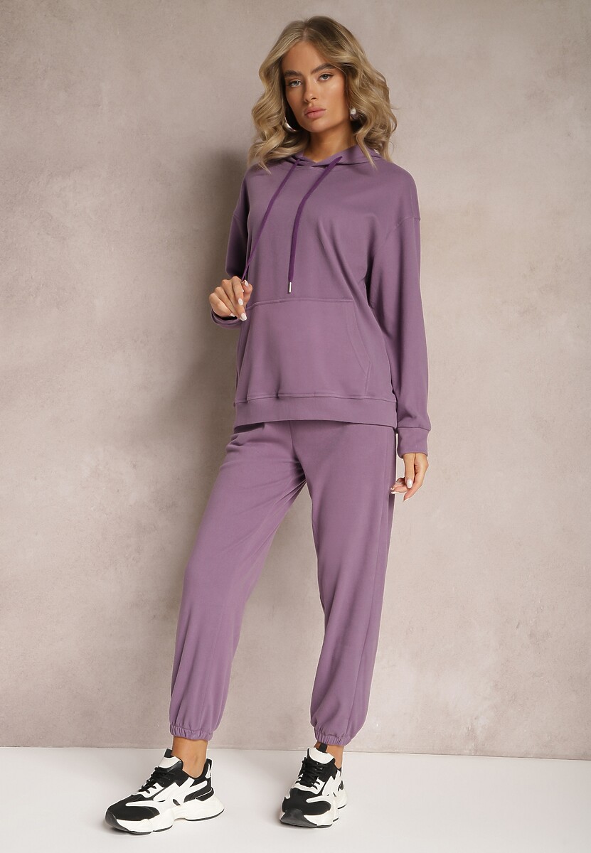 Brązowy Komplet Dresowy z Bluzą i Spodniami Ciranova